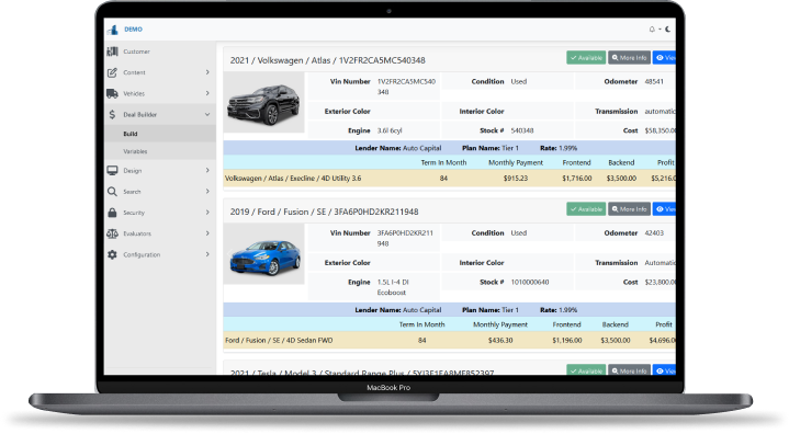 Elastic dealer's deal builder